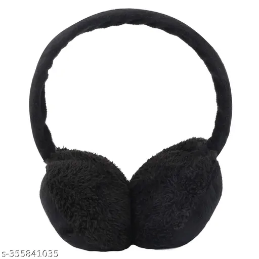 Fur Earmuffs for Kids (Black & Blue, Pack of 2)