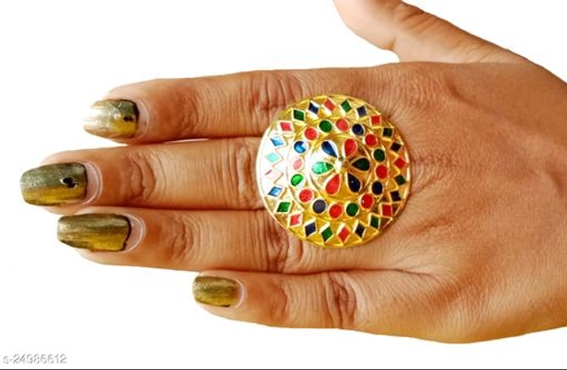 Brass Ring for Women (Multicolor)