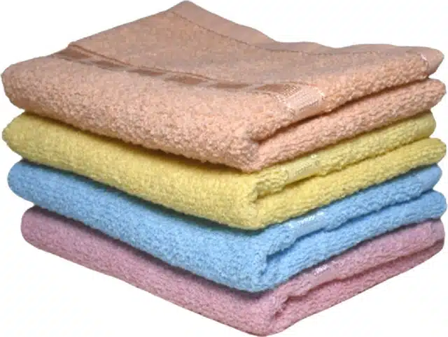 Cotton High Absorbent Antibacterial Hand Towels (Pack of 4) (Multicolor, 14x21 inches)