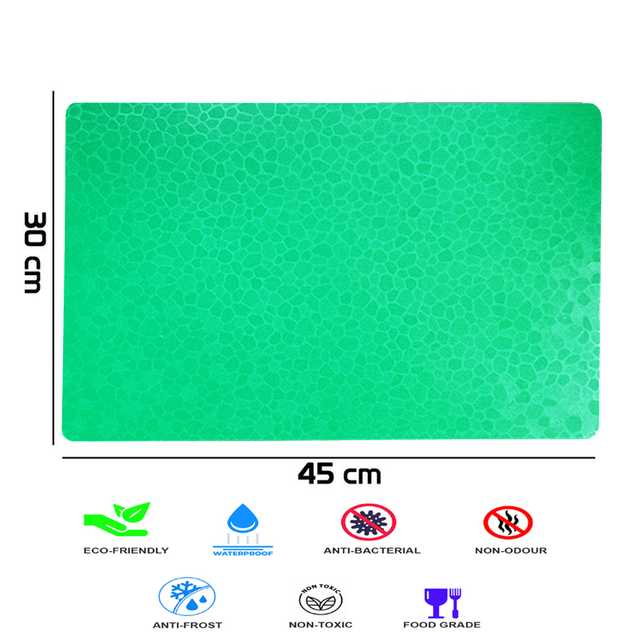 Multipurpose Refrigerator Mats (Green, 12 X 17 Inch) (Pack of 3) (W-32)