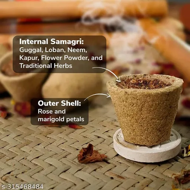 Guggal & Loban Mix Sambrani Cups for Puja (Pack of 24)