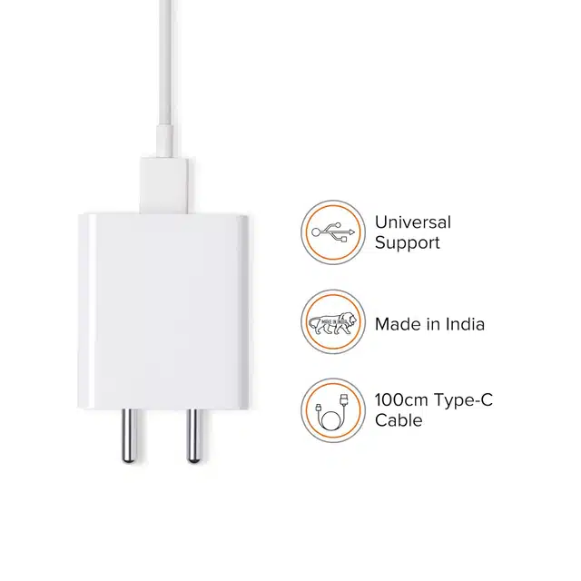 Fast Charging Type C Charger for Mi (white, 33 W)