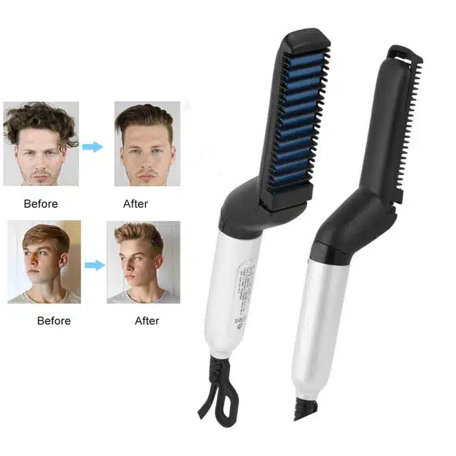 Electric Beard Straightener with Hair Styler Comb for Men (Multicolor)