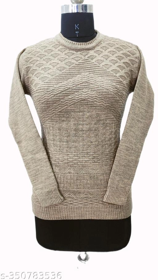 Woolen Solid Top for Women (Beige, Free Size)