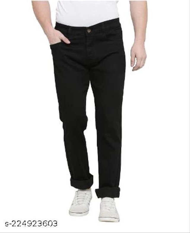 Denim Slim Fit Jeans for Men (Black, 26)