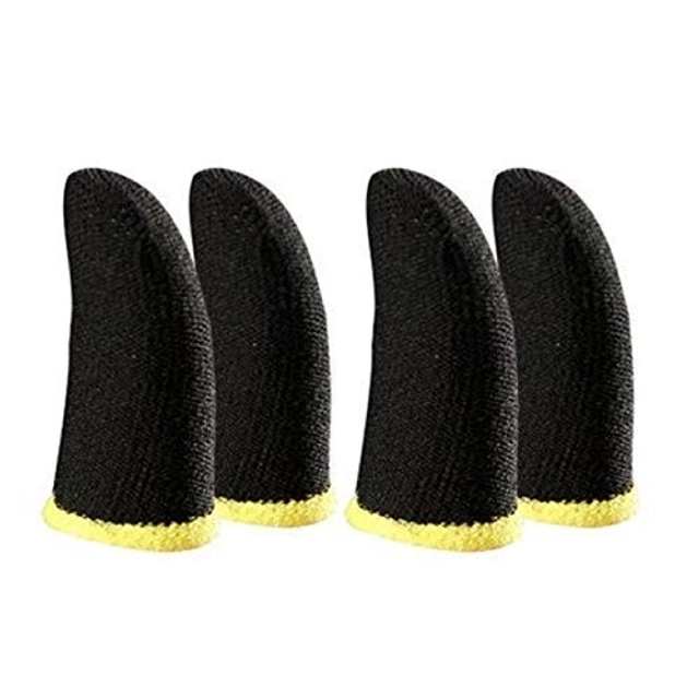 Fiber Anti-Slip Thumb Sleeves (Black & Yellow, Set of 2)