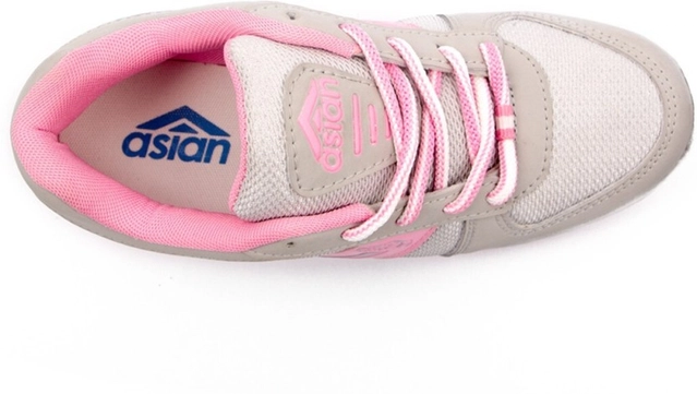 ASIAN Cute sports shoes for women | Running shoes for girls stylish latest design new fashion | casual sneakers for ladies | Lace up Lightweight pink shoes for jogging, walking, gym & party Running Shoes For Women(Pink& Grey,6)