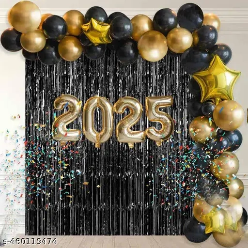 Happy New Year 2025 complete decoration 37 Piece kit (Pack of 1)