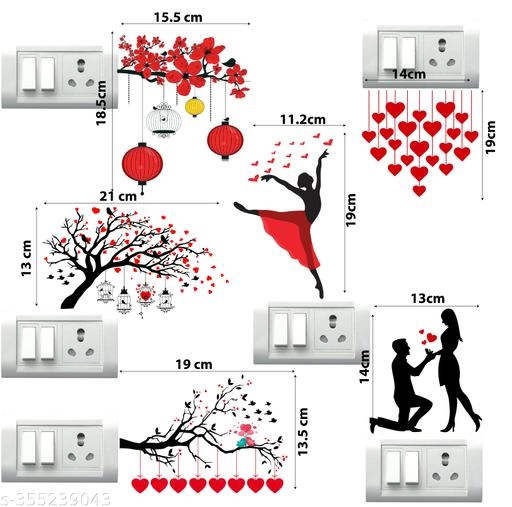 PVC Switch Board Stickers (Multicolor, 32.5x48 cm) (Pack of 6)