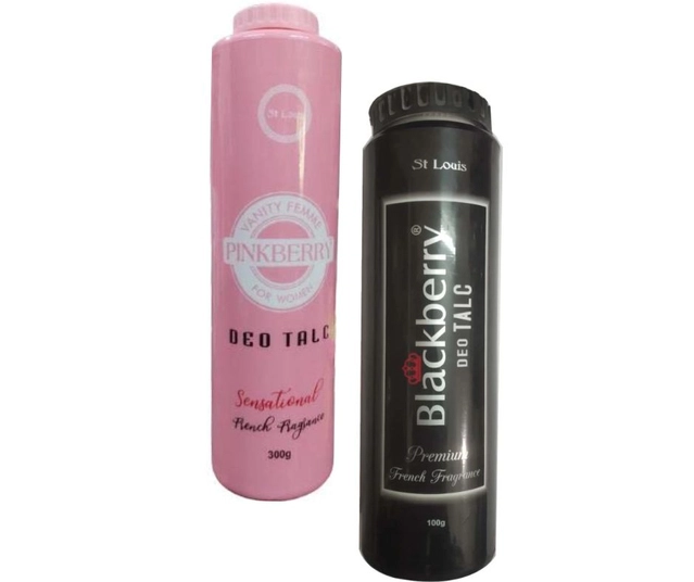 Blackberry Premium with Pinkberry Sensational French Fragrance Deo Talc for Woman (300 g, Set of 2)