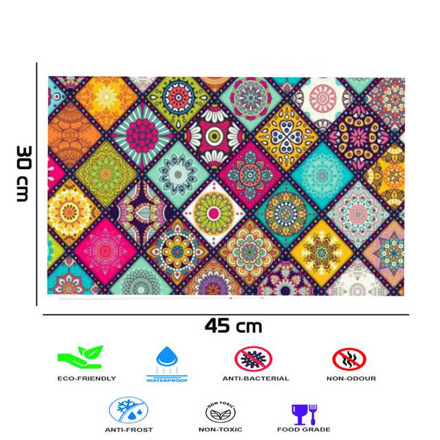 Multipurpose Refrigerator Mats (Multicolor, 12 X 17 Inch) (Pack of 8) (W-140)