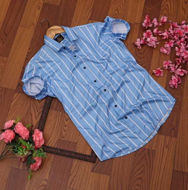 Casual Shirt for Men (Light Blue, XL) (ASM145)
