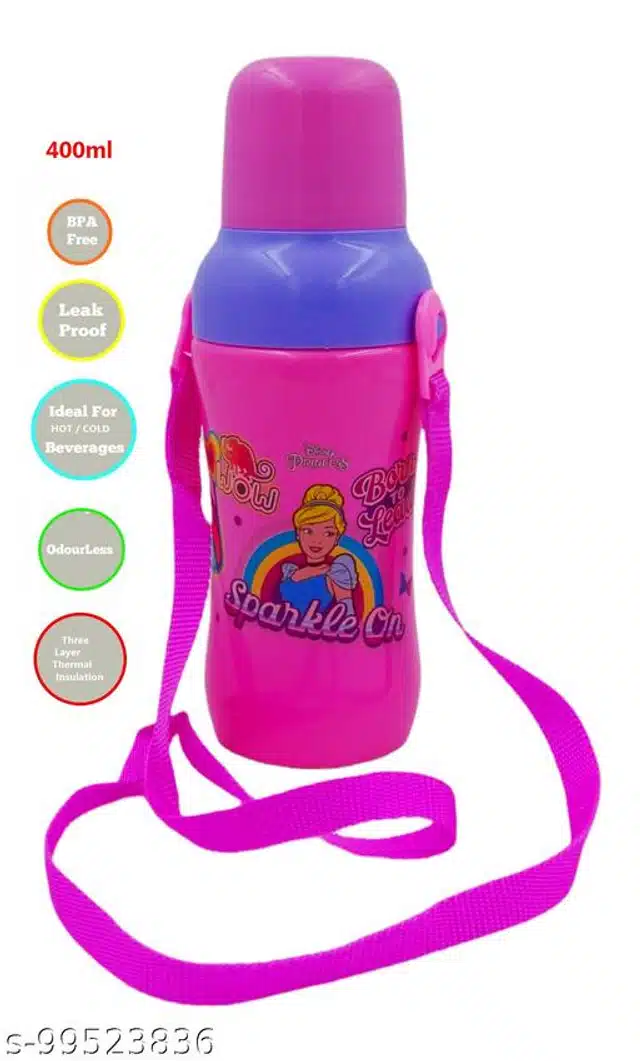 Plastic Water Bottle (Pink, 400 ml)