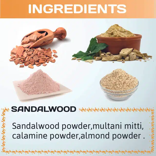 Natural White Sandalwood & Ginger Powder for Skin & Hair (Pack of 2, 100 g)