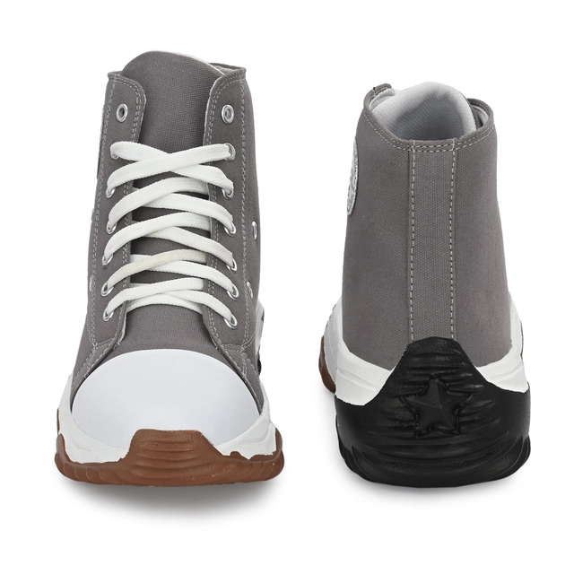 Sneakers for Men (Grey & White, 6)