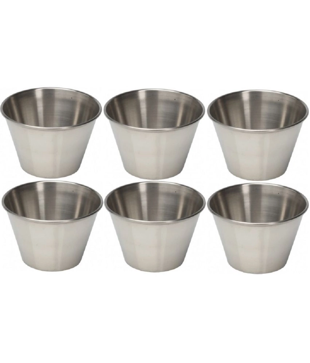 Dynore Stainless Steel Chip & Dip Sauce Cup Bowl 75 mL ( Set of 6 )