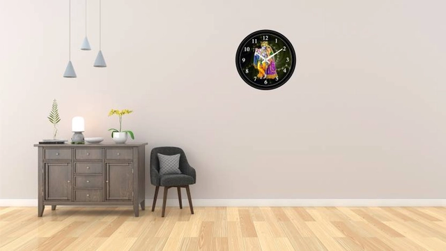 CAPIO Radha Krishna Analog Wall Clock (Plastic, 25x25 cm)