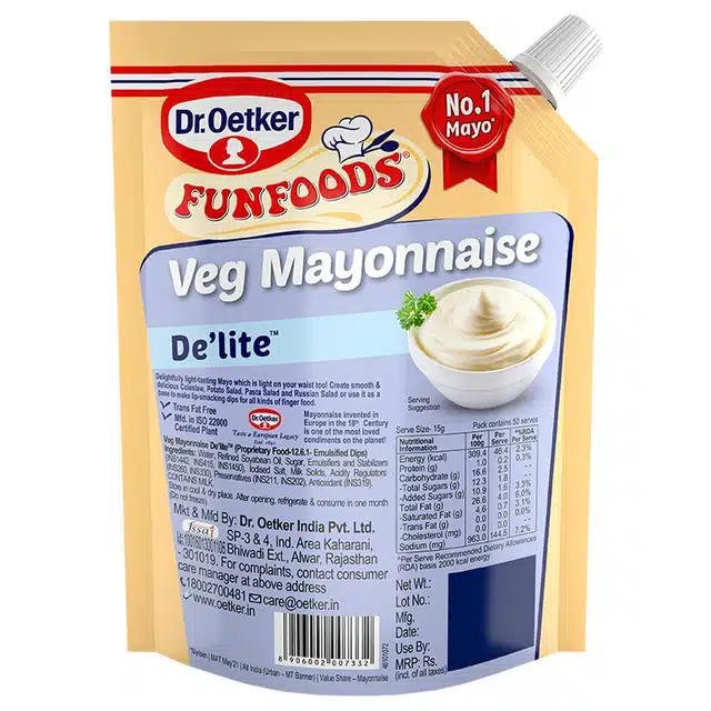 Dr. Oetker Funfoods Veg Mayonnaise De'lite 750 g