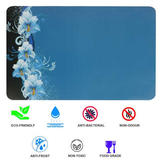 Multipurpose Refrigerator Mats (Blue, 12 X 17 Inch) (Pack of 6) (W-92)