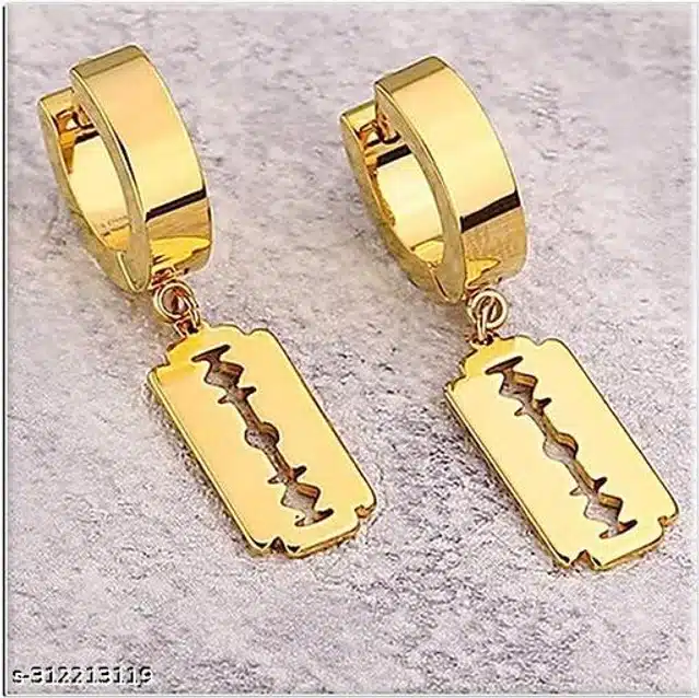 Hinged Earrings for Men (Gold, Set of 1)