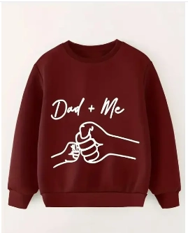 Round Neck Printed Sweatshirt for Girls (Maroon, 0-3 Months)