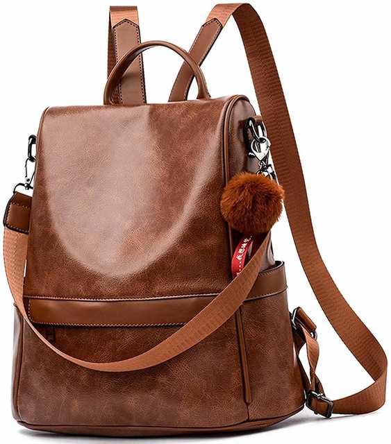 Casual Backpacks Printed for Women & Girls (Brown, 14 Inch) (A-501)