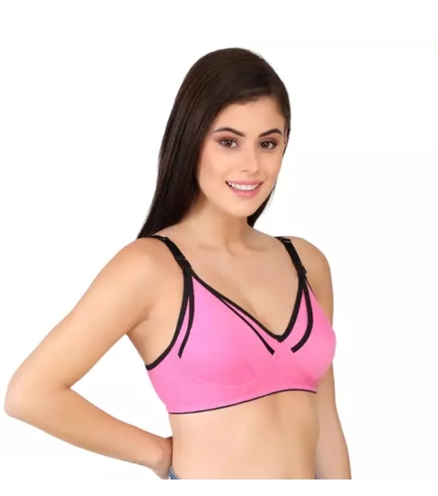 Polycotton Non Padded Bras for Women (Multicolor, 32) (Pack of 3)