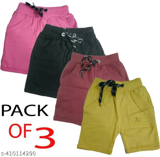 Cotton Shorts for Boys (Multicolor, 0-1 Years) (Pack of 3)