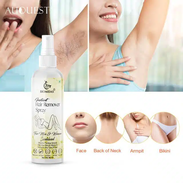 Biomidas Sandalwood Fragrance Painless Body Hair Removal Spray (60 ml)