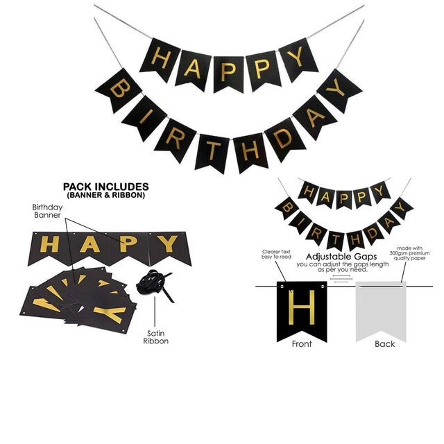 Happy Birthday Banner (Multicolor, Set of 1)