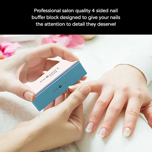 4 Way Nail Washable Emery Buffering Block Manicure Tool (Multicolor)