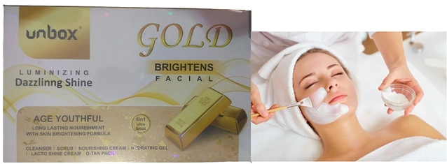 Unbox Gold Skin Brightening Facial Kit (200 g, Pack of 1)