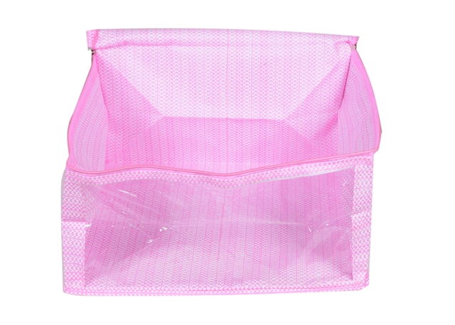 Non-woven Zip Closure Saree Covers (Pink)