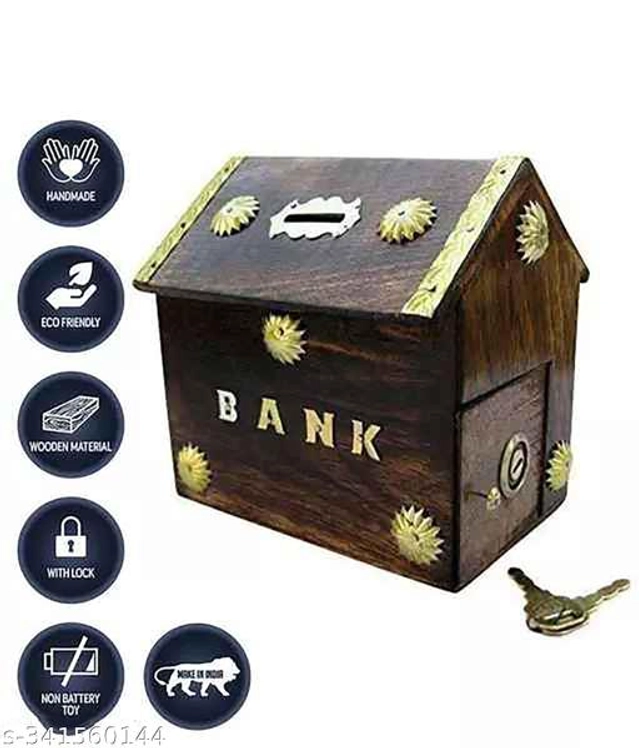 Wooden Money Bank (Brown)