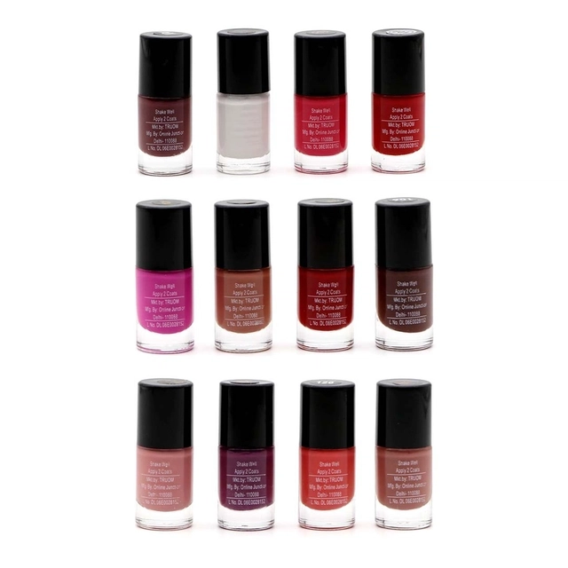 Nail Paint Gel/Glossy Finish Multipack Form Festive Edition (Pack Of 12), (7 ml Each)