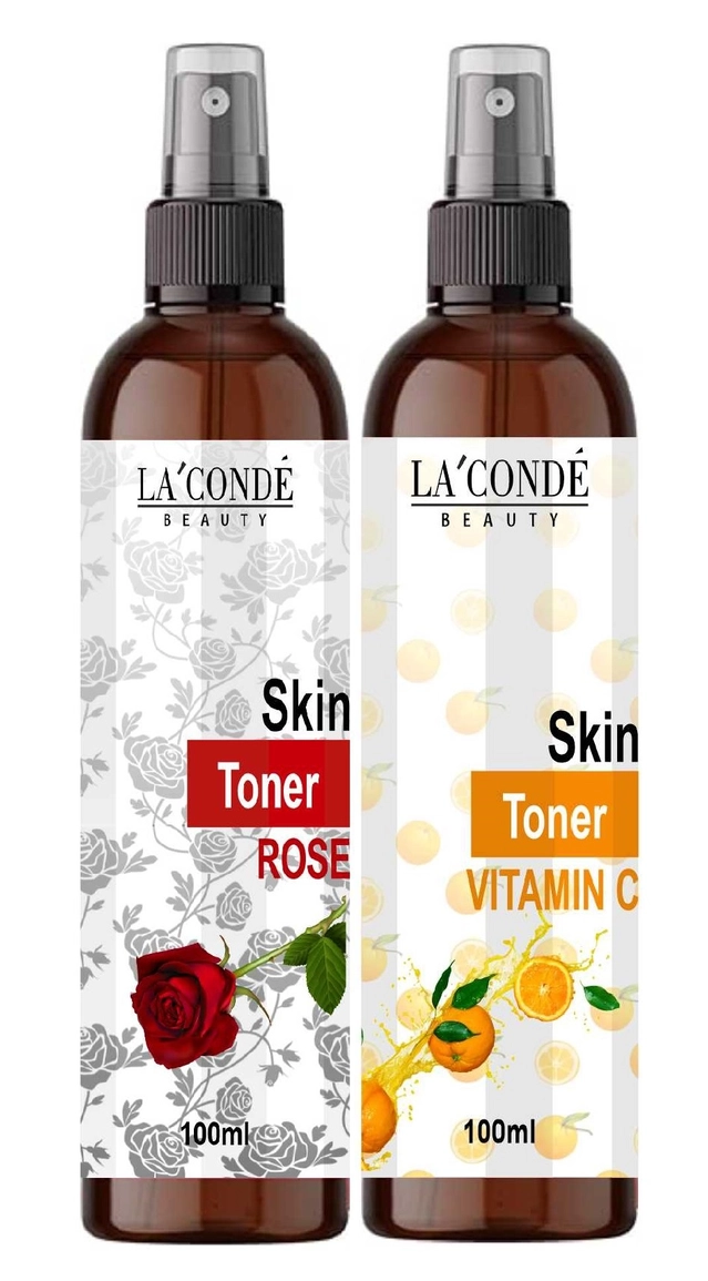 Combo of LaConde Rose & Vitamin C Skin Toner Spray (100 ml, Pack of 2)