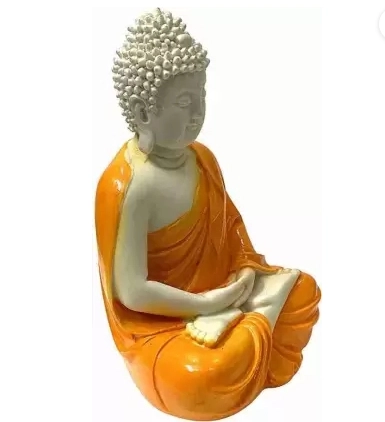 Lord Gautam Buddha Idol (Orange & White)