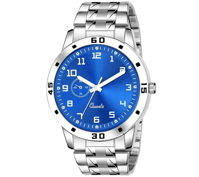 Elegant Collection Stylish Analog Watch For Men (Silver & Blue) (EC_043)