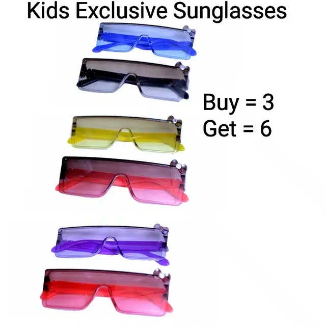 UV Protected Sunglasses for Kids (Pack of 6) (Multicolor, 4-10 Years)