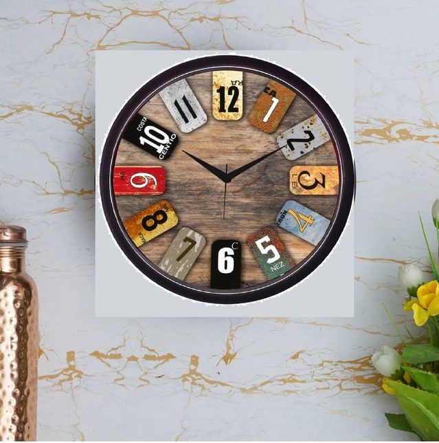 CAPIO Stylish Multicolor Analog Wall Clock (Plastic, 25x25 cm)