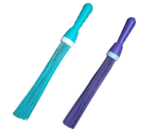 Plastic Brooms Bathroom & Home Floor Cleaning (Multicolor, Pack of 2)