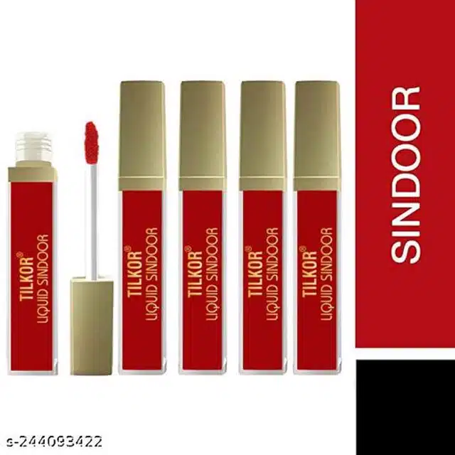 Til Kor Liquid Sindoor (Maroon, 10 ml) (Pack of 5)