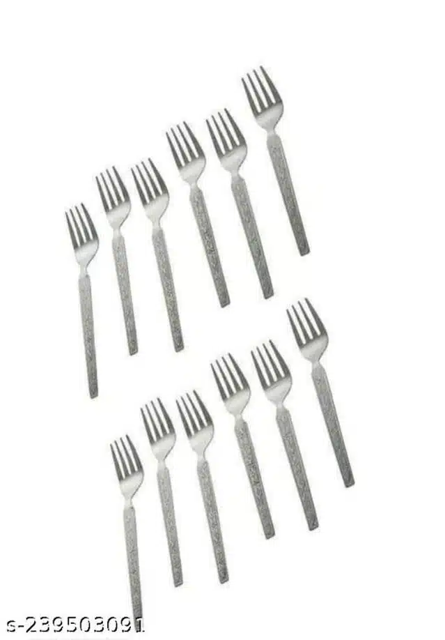 Stainless Steel Forks (Silver, Pack of 12)