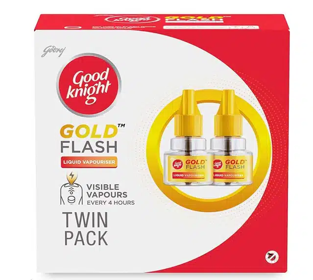 Good Knight Gold Flash Liquid Vapourizer - Mosquito Repellent Refill - Pack Of 2 (45 ml Each)