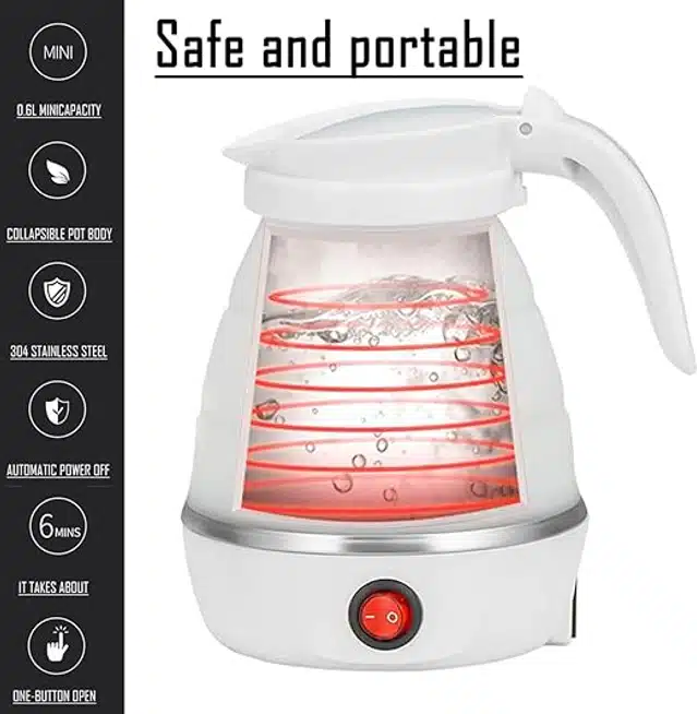 Foldable Electric Kettle (White, 750 ml)