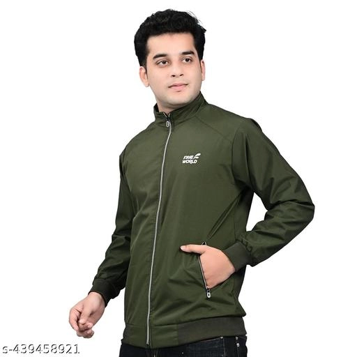 Polyester Jacket for Men (Olive, M)