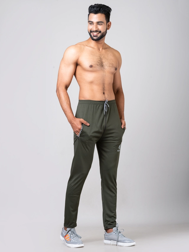 Polyester Solid Trackpant for Men (Olive, XS)