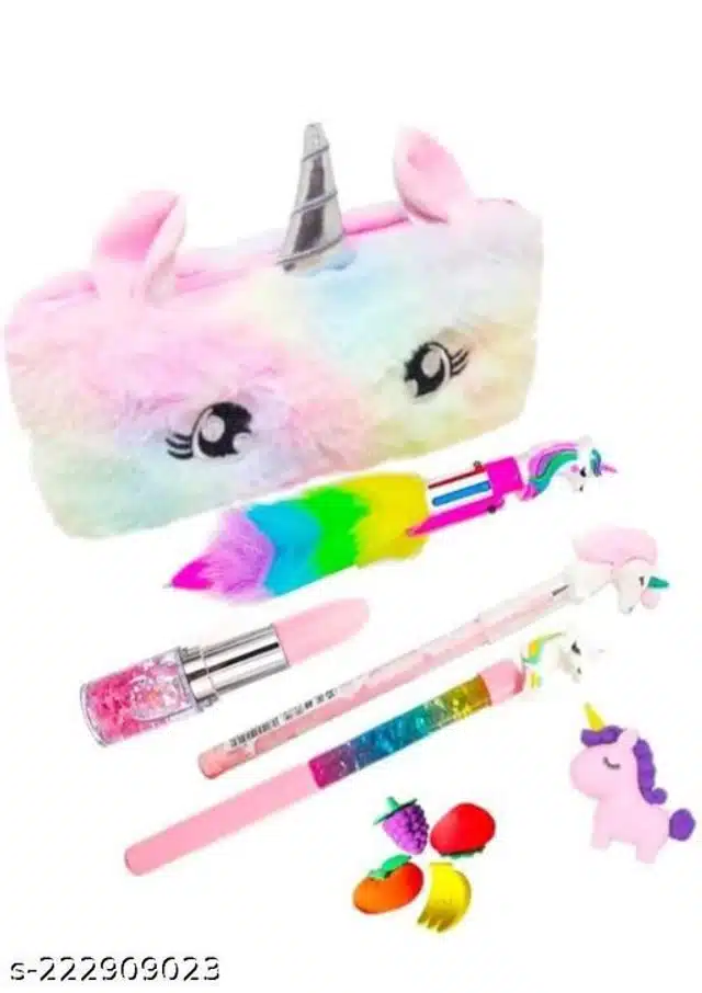 Unicorn School Stationery Set (Multicolor, Set of 7)