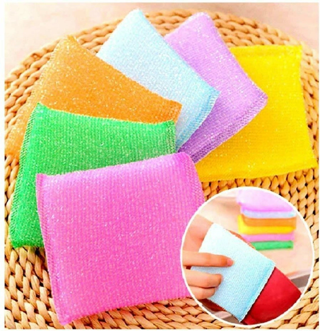 Scratch Proof Kitchen Utensil Scrubber Pads (Multicolor, Pack of 6)