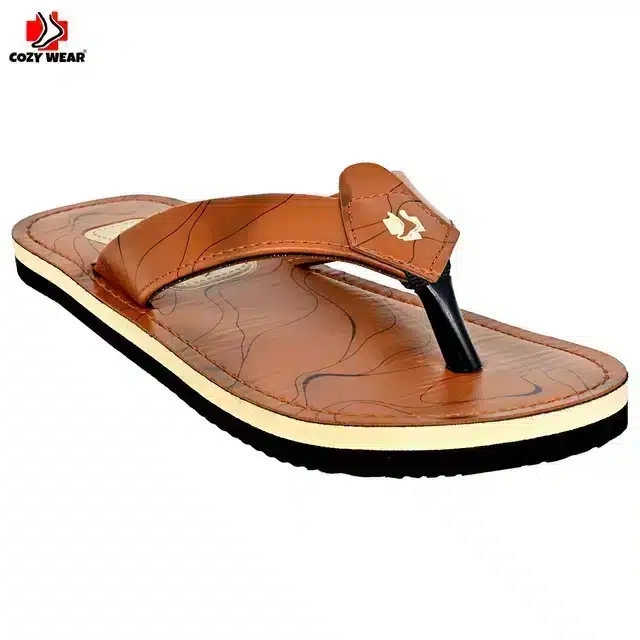 Cozy Wear Flip Flop For Men (Tan, 6)